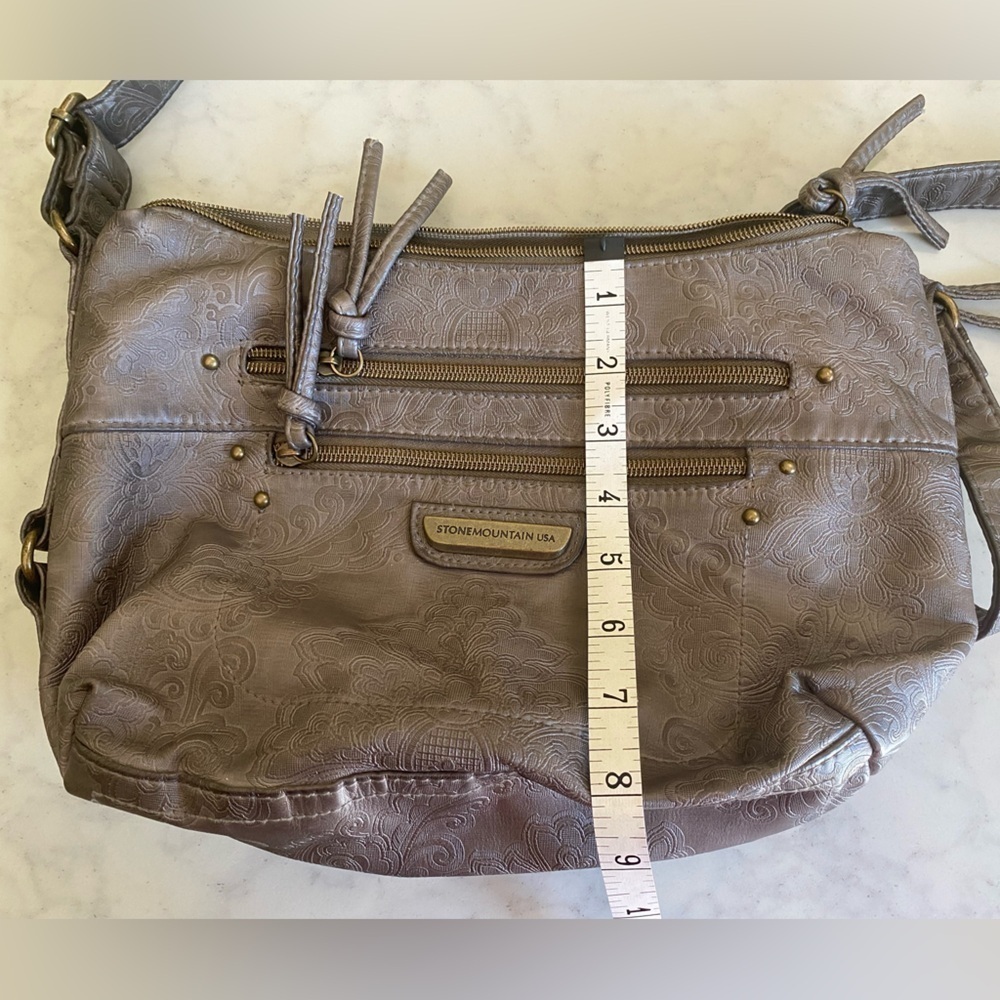 Stone Mountain Embossed Floral Handbag/Shoulder Bag - Picture 8 of 9